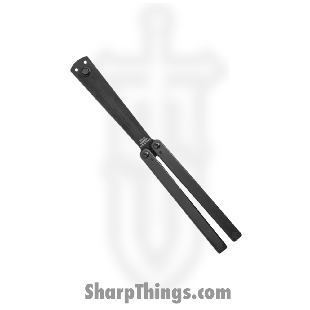 acb9d6d9-bc1b-4d67-a662-19a10dd8694e_BS0123_1.jpg Squid Industries - BS0123 - Squiddy-B - Balisong - Balisong Trainer - 7075 Aluminum - Black - Image 1