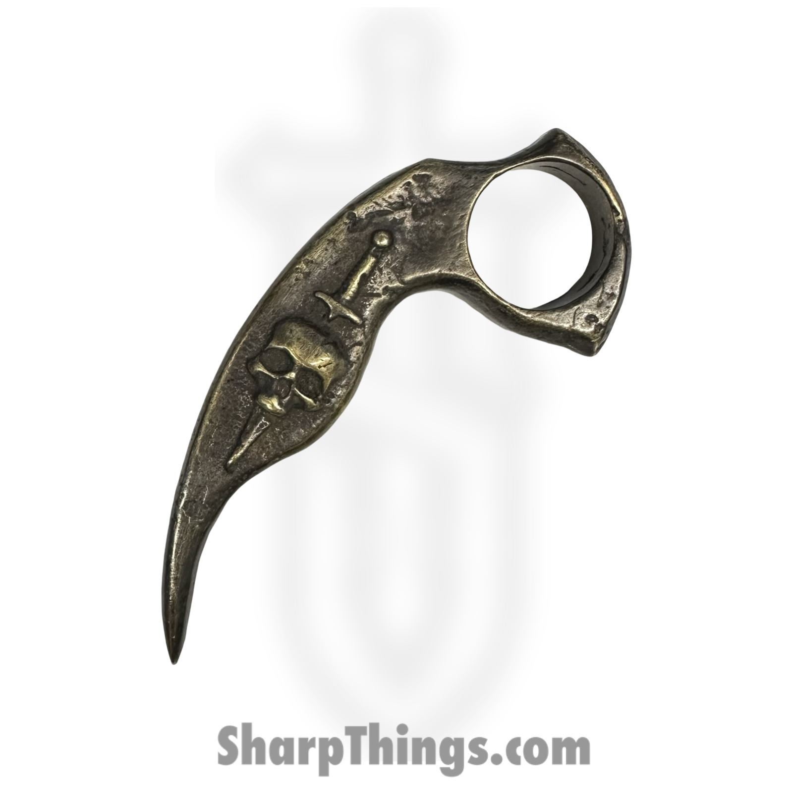 aceb7232-3125-4a91-9628-d2e00fe0bf89_HB-ST-SKLDGA_1.png Heavy Barrel Designs - HB-ST-SKLDGA - Stinger Skull and Dagger - Cast - Brass - Natural - Image 1