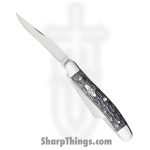Case Cutlery - CA58413 - Medium Stockman - Folding Knife - Carbon Steel Polished Clip/Sheepfoot/Spey - Crandall Jig Bone - Gray