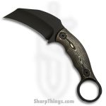 Half Face Blades - HFBKARAMBAB - Karambito - Fixed Blade Knife - S35VN Coated Karambit - Carbon Fiber - Black/Brass