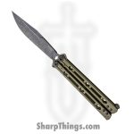 Kershaw - KS5150ODBW - Lucha - Balisong - 14C28N Blackwash Clip Point - Stainless Steel - OD Green
