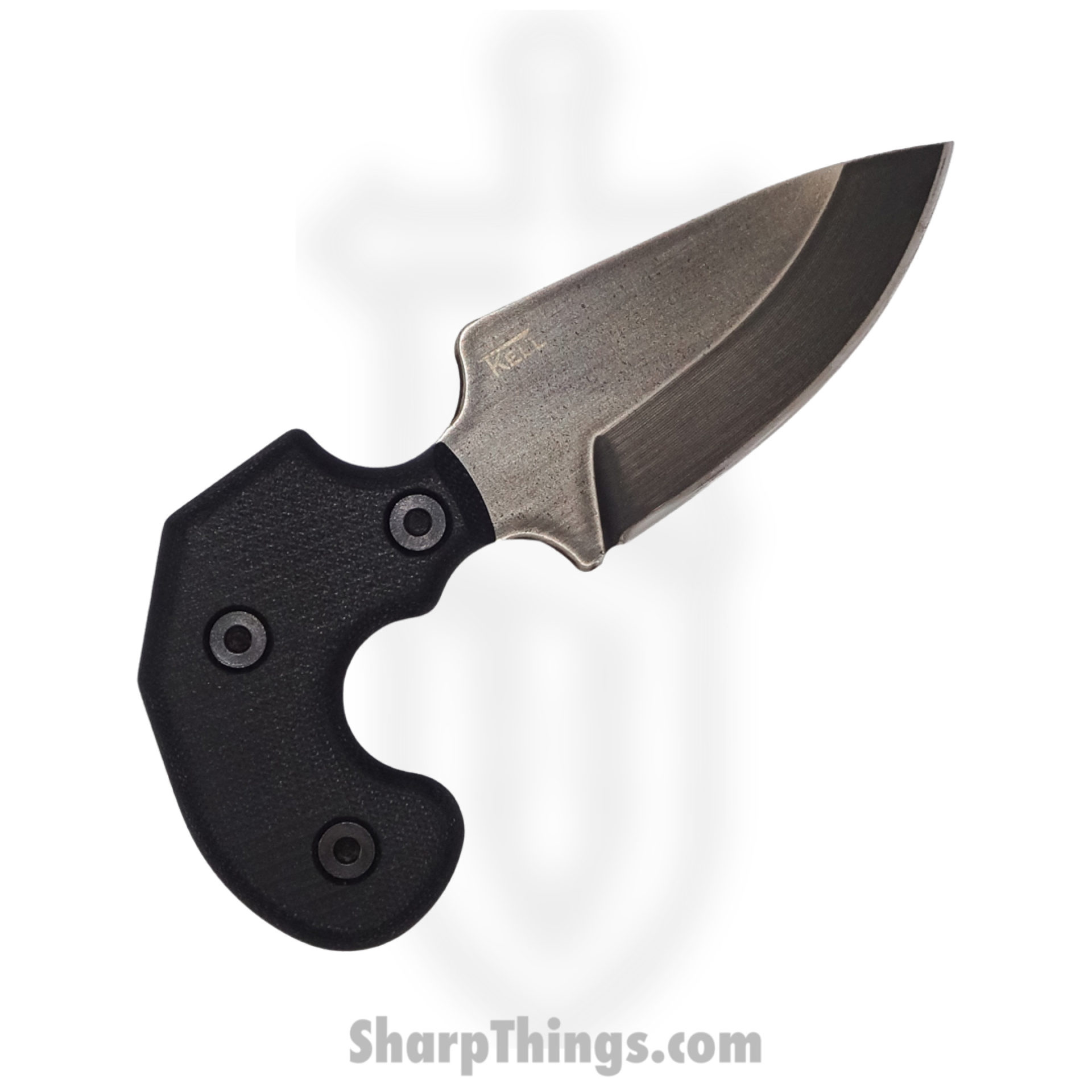 ad573b63-8af4-4a0c-848c-2f233ecbbc83_TaraniClpPt_1.jpg T.Kell Knives - TaraniClpPt - Tarani TCQ Tri-Angle Clip Point - Fixed Blade Knife - 80CRV2 Nickle Boron Coated - G10 - Black - Image 1