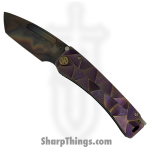Medford Knife and Tool - MK0454VT-39A5-T1C1-BN - Marauder-H - Folding Knife - S45VN Vulcan Tanto - Titanium "Stained Glass" - Violet Bronze