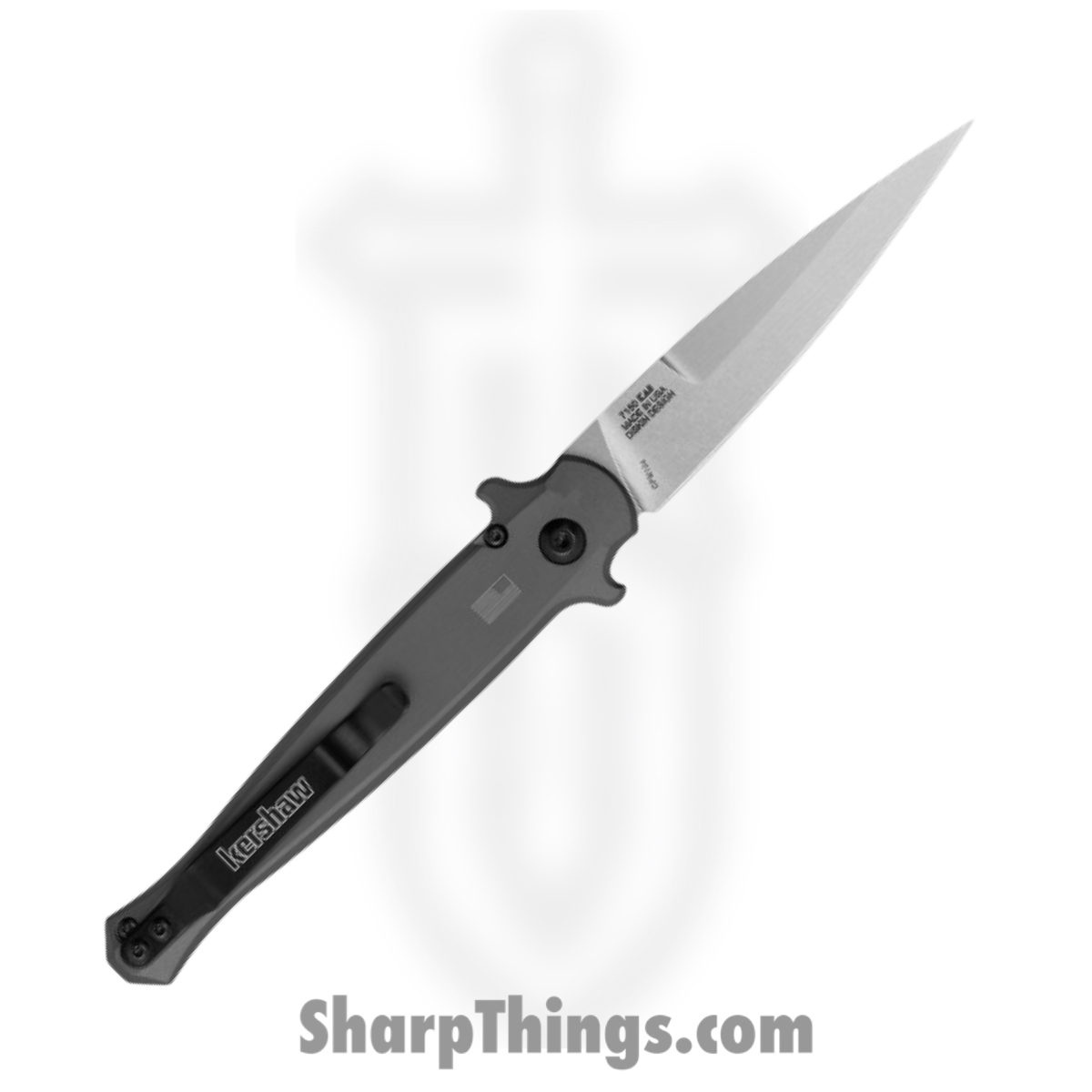 ade6922c-23c2-4494-a1d2-79db8ddc420c_7150_1.jpg Kershaw - 7150 - Launch 8 - Automatic Knife - CPM-154 Stonewash Stilleto - 6061-T6 Aluminum - Gray Carbon Fiber - Image 1