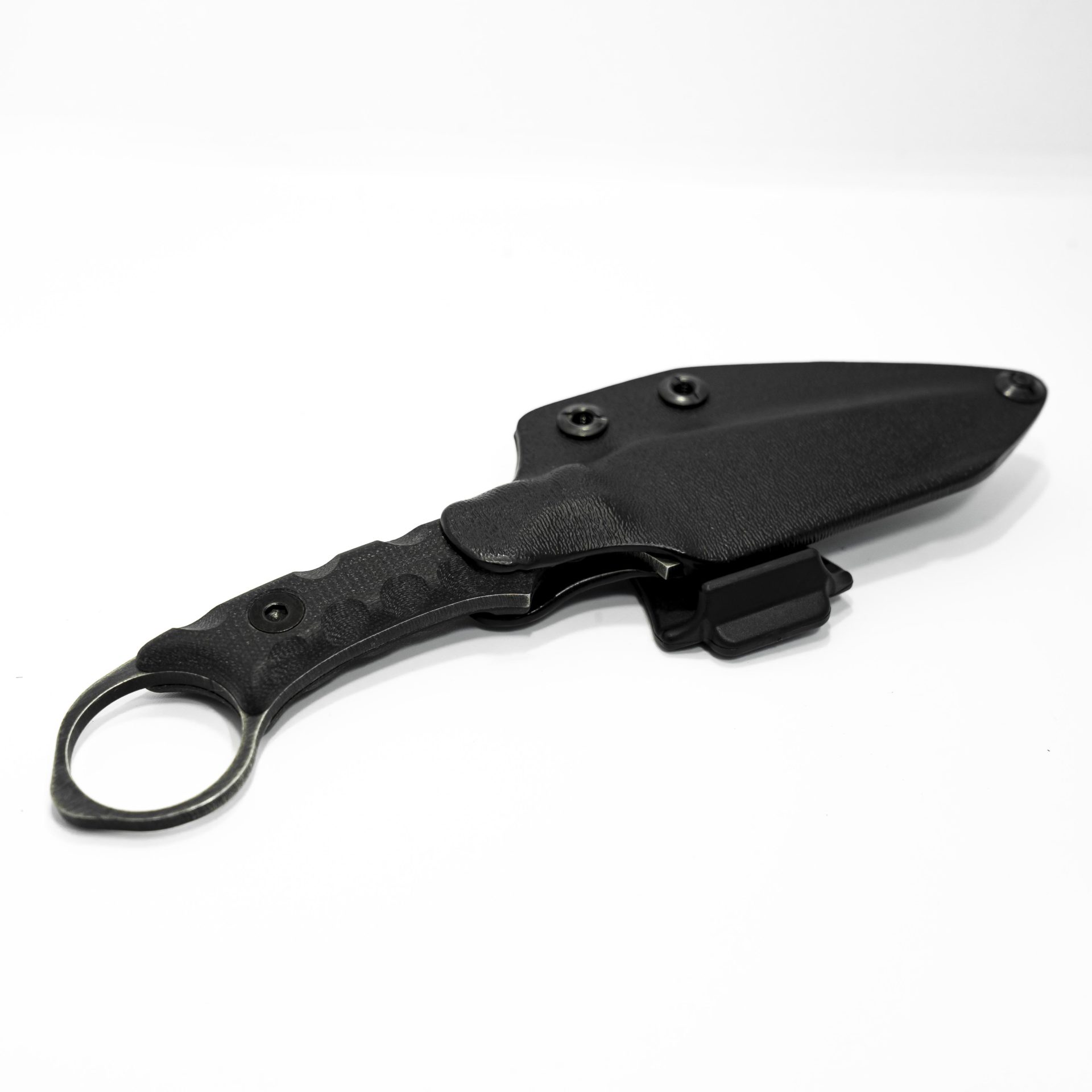 ae194f0a-aad9-480f-97dc-66547438471c_NgtStlkBlkGG_1.jpg T.Kell Knives - NgtStlkBlkGG - Nightstalker - Fixed Blade Knife - 1095 Nickle Boron Coated Clip Point - G10 - Black Standard Grenade Grip - Image 1