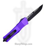 Microtech - 139-1PU - Combat Troodon - OTF Auto - Elmax, M390, 204P Coated Drop Point - 6061-T6 Aluminum - Purple