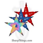 Razor Tactical - RT-8036-3 - 5 Point Throwing Star - 3 Piece Set Coated - Multi