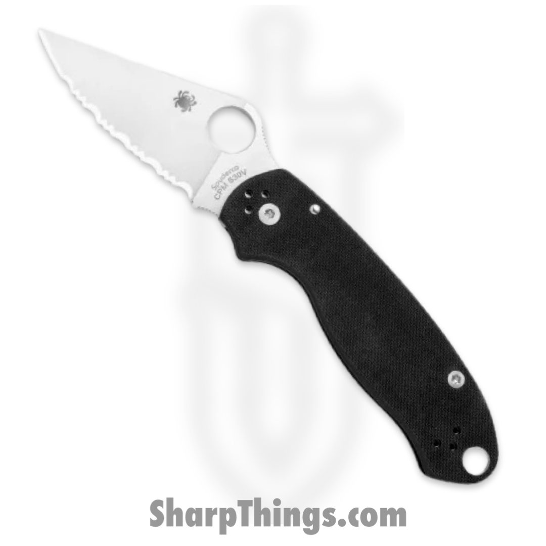 af50977a-3c59-425a-9d65-f59b244c25ac_SC223GS_1.jpg Spyderco - SC223GS - Para 3 - Folding Knife - CPM S30V Satin Clip Point - G10 - Black - Image 1