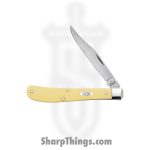 Case Cutlery - CA00031 - Slimline Trapper - Folding Knife - Carbon Steel Polished Clip Point - Synthetic - Yellow