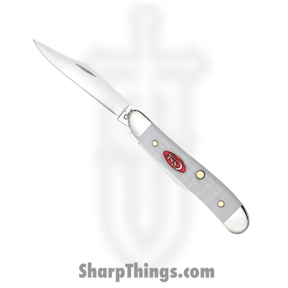 b05bb3d8-8ac8-48a3-bfb3-28d65ab85050_CA60188_1.jpg Case Cutlery - CA60188 - Peanut - Folding Knife - Tru-Sharp™ Stainless Polished Clip/Pen - Jigged Synthetic - White - Image 1