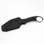 T.Kell Knives - NghtshdBlkGG - Nightshade - Fixed Blade Knife - 1095 Nickle Boron Coated Reverse Tanto - G10 - Black Standard Grenade Grip