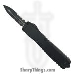 Microtech - 1122-2T - Ultratech ZBP - OTF Auto - M390MK Coated Double Edge Partial Serrated P/S - 6061-T6 Aluminum - Black