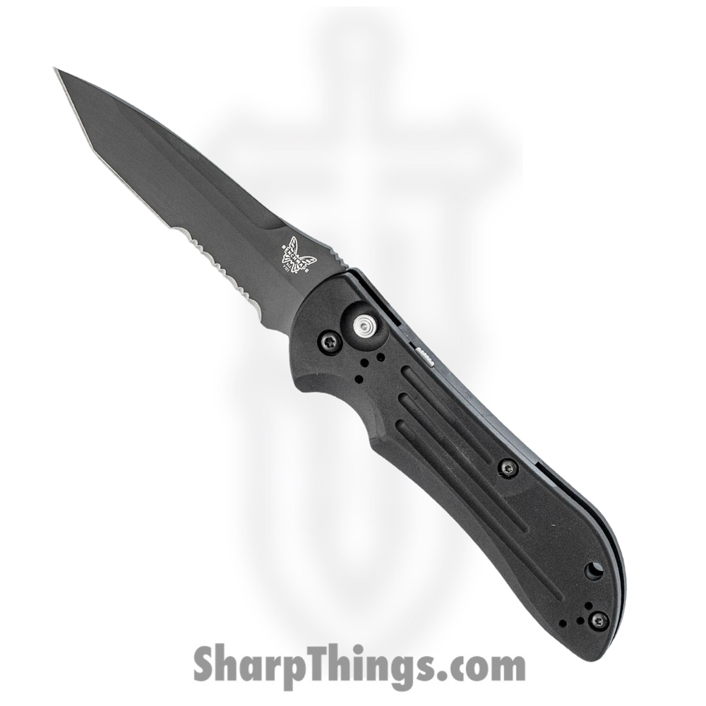 b14e9578-0a5a-4340-8e0e-457013ee7e3d_9101SBK_1.jpg Benchmade - 9101SBK - Stryker - Automatic Knife - 154CM Coated Tanto P/S - 6061-T6 Aluminum - Black - Image 1