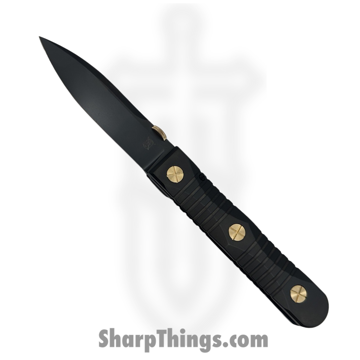 b1f93c6a-47dd-4463-81f0-dd7647c622da_EK-IF-DK-BK_1.jpg Elishewitz Studio - EK-IF-DK-BK - EK Integral Folder Les George Collab - Folding Knife - M390 Coated Dirk - Titanium - Black Gold - Image 1