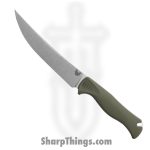Benchmade - 15500-04 - Meatcrafter 6" - Fixed Blade Knife - CPM-S45VN Stonewash Trailing Point - Santoprene - Dark Olive
