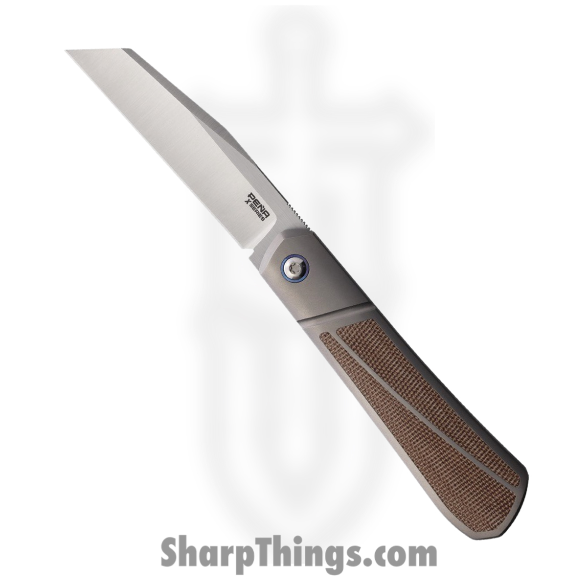 b2f4127c-7ae3-42c9-8794-80e77a419010_PE50_1.jpg Pena Knives - PE50 - XL Raptor Framelock - Folding Knife - M390 Satin Extended Tang - Titanium with Micarta Inlay - Brown - Image 1