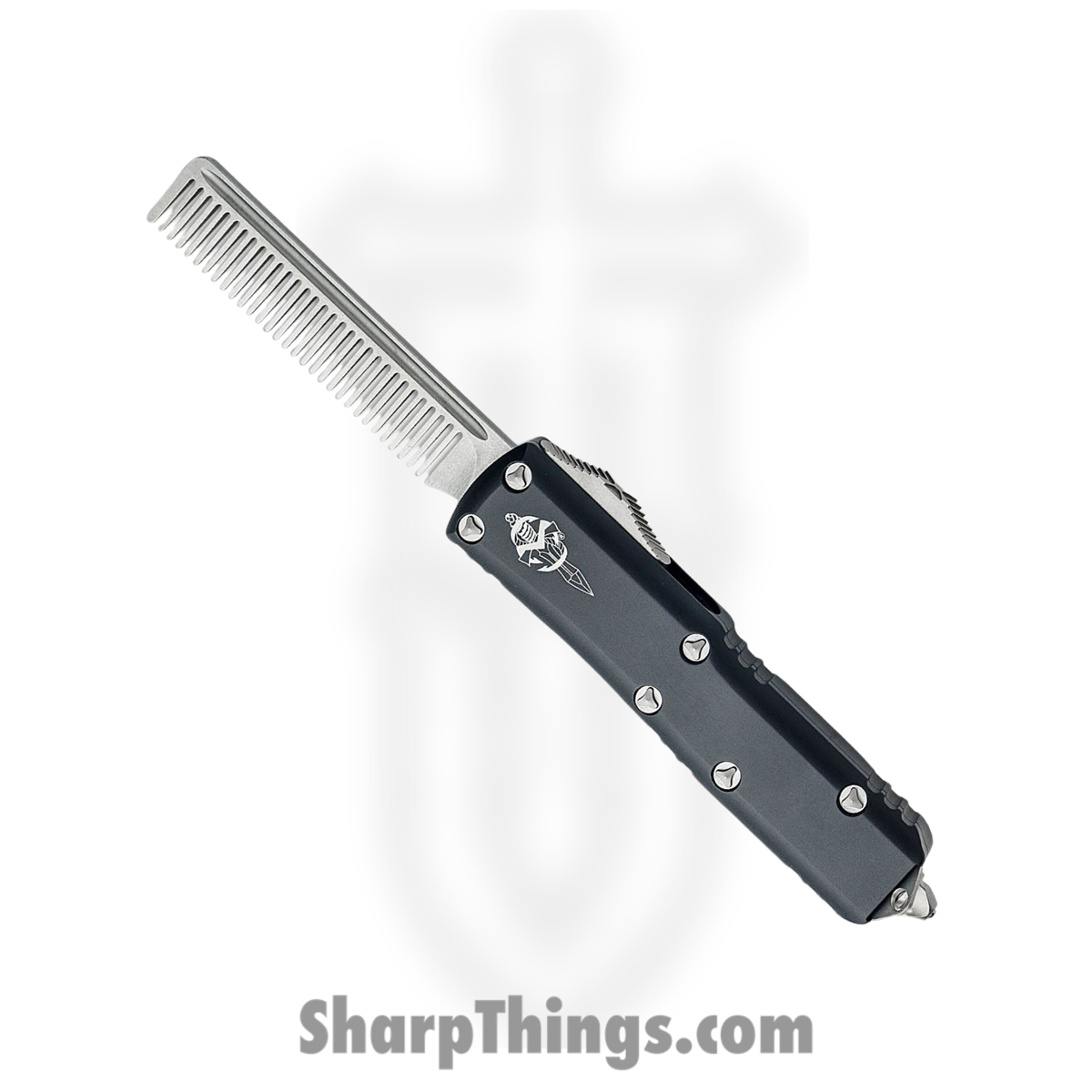 b310b8bb-5e60-47c2-a80e-5ed78efcc1d9_234-10TBC_1.jpg Microtech - 234-10TBC - Tactical Beard Comb - 17-4PH Stainless Stonewash - 6061-T6 Aluminum - Black - Image 1