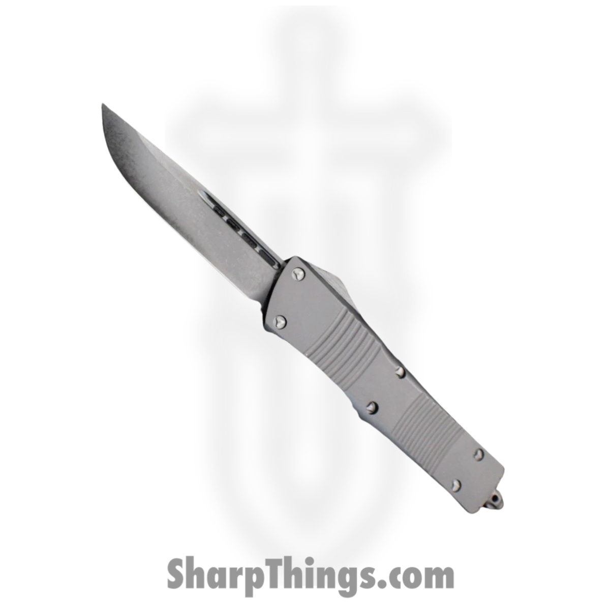 b362fef5-4c0c-433e-aafa-f49d18944e20_143-1DLCTSH_1.jpg Microtech - 143-1DLCTSH - Combat Troodon Shadow Series - OTF Auto - Magnacut DLC Drop Point - 6061-T6 Aluminum - Gray - Image 1