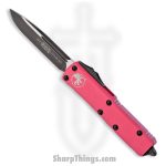 Microtech - 231-1PK - UTX-85 - OTF Auto - Elmax, M390, 204P Coated Drop Point - 6061-T6 Aluminum - Pink
