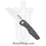 Vero Engineering - 040224B - Axon Liner Lock - Folding Knife - M390 Satin Sheepsfoot - Marbled Carbon Fiber - Black