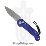 Microtech - 135-11PU - L.U.D.T. - Automatic Knife - M390 Stonewash Drop Point - 6061-T6 Aluminum - Purple