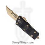 Microtech - 819-13S - Mini Combat Troodon - OTF Auto - M390 Bronze Hellhound Tanto - 6061-T6 Aluminum - Black