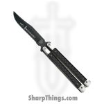 Bear & Son - BCANNCF17 - Balisong Butterfly Knife - Carbon Fiber S35VN - Black