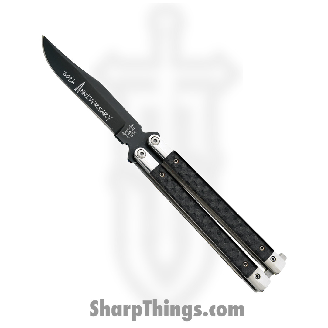 b55cf95c-3b35-44f5-bde7-77a90e221c57_BCANNCF17_1.jpg Bear & Son - BCANNCF17 - Balisong Butterfly Knife - Carbon Fiber S35VN - Black - Image 1