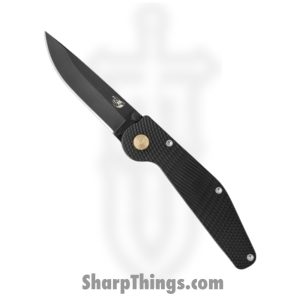 GT Knives - GT103 - Police - Automatic Knife - ATS 34 Black Drop Point - 6061-T6 Aluminum - Black