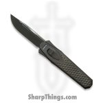 Remette - ZL101B5 - RT Swordfish - OTF Gravity Knife - Black Pearl DLC M390 Clip Point - Flair Style - Pattern Ti w CF Inlay - Black