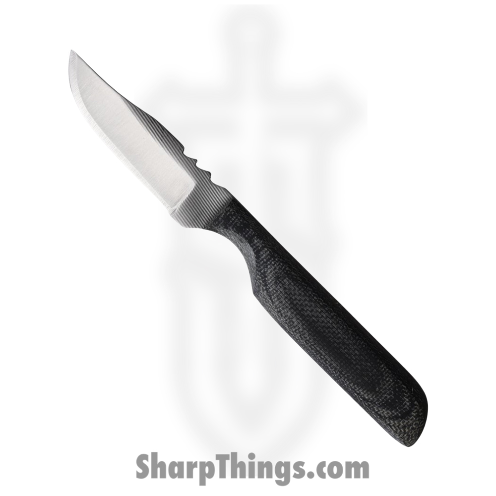 b5bcca3b-a737-49c0-9940-6d5552e64edf_AZMM_1.jpg Anza Knives - AZMM - Mini Blade - Fixed Blade Knife - File Drop Point - Micarta - Black - Image 1
