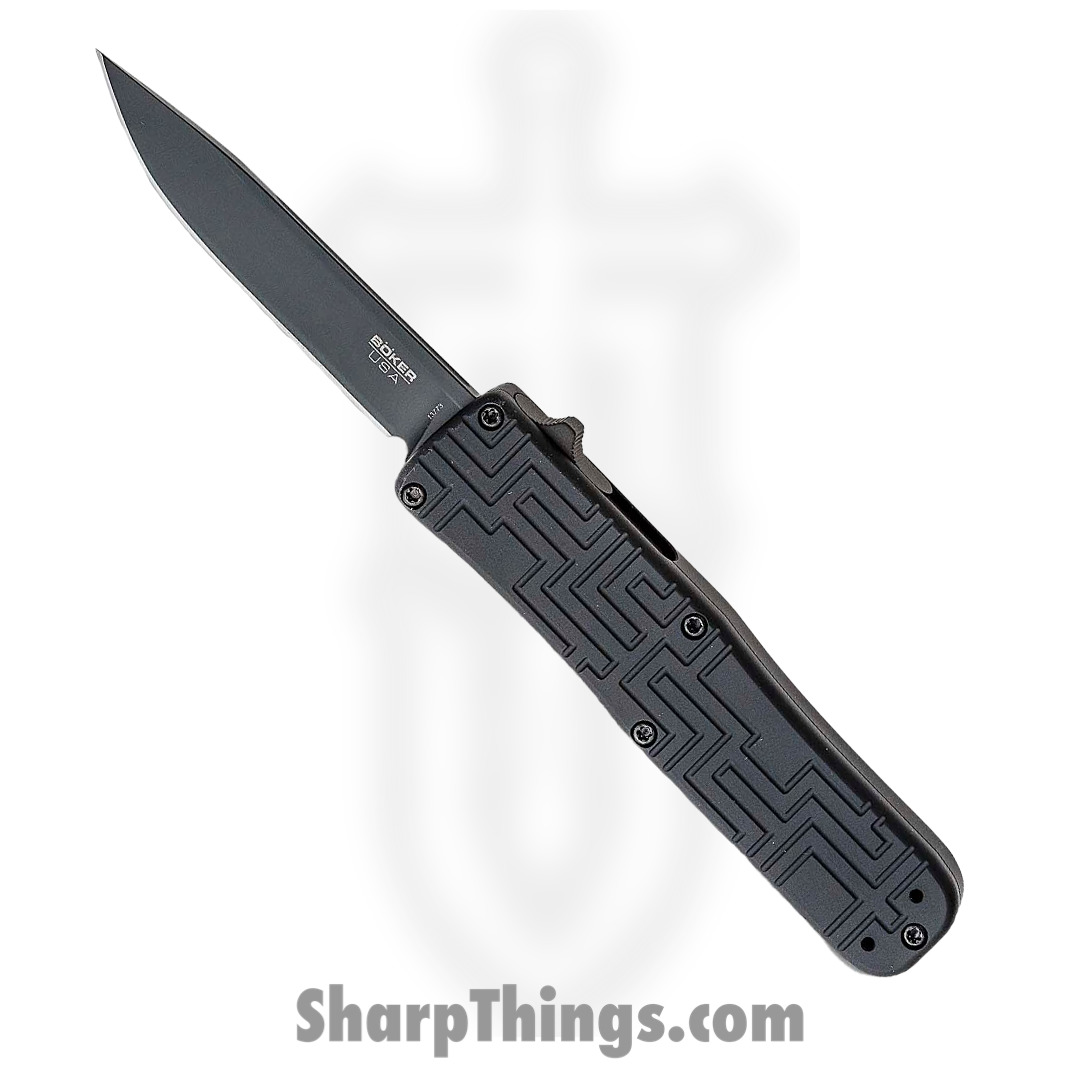 b606b540-bc0d-48a0-a9da-e4bbe74ca58b_BOP06EX263_1.jpg Boker Plus - BOP06EX263 - Blackout - OTF Auto - 154CM Coated Clip Point - 6061-T6 Aluminum - Black - Image 1