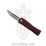 Microtech - 703-10MR - Hera - OTF Auto - Elmax, M390, 204P Stonewash Drop Point - 6061-T6 Aluminum - Merlot