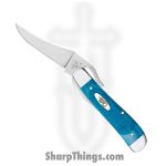 Case Cutlery - CA25589 - RussLock - Folding Knife - Tru-Sharp™ Stainless Polished Clip Point - Sawcut Jig Bone - Blue