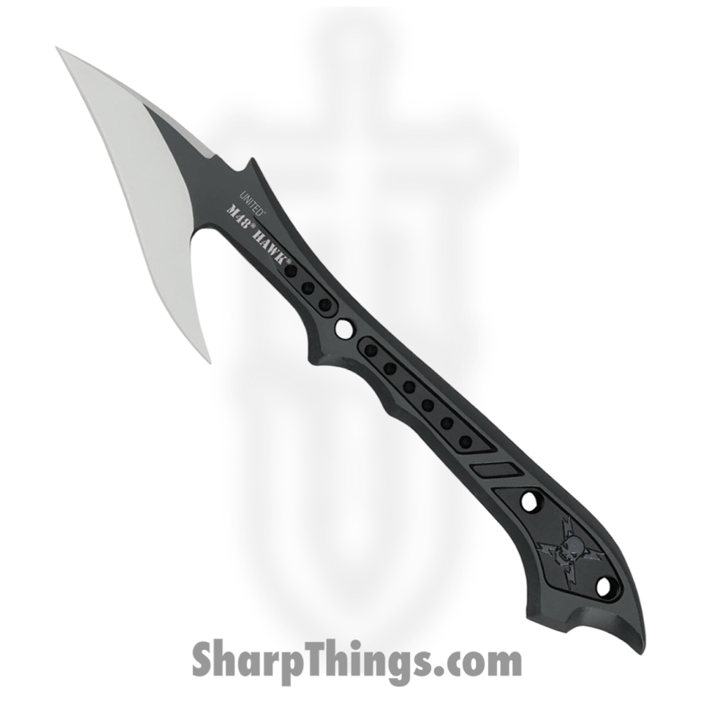 b67df3f2-6404-46c3-a6aa-e7d6d1a08cc2_UC2971_1.jpg United Cutlery - UC2971 - M48 Hawk Harpoon - Fixed Blade Knife - Two Tone AUS-6 - Skeletonized - Black - Image 1