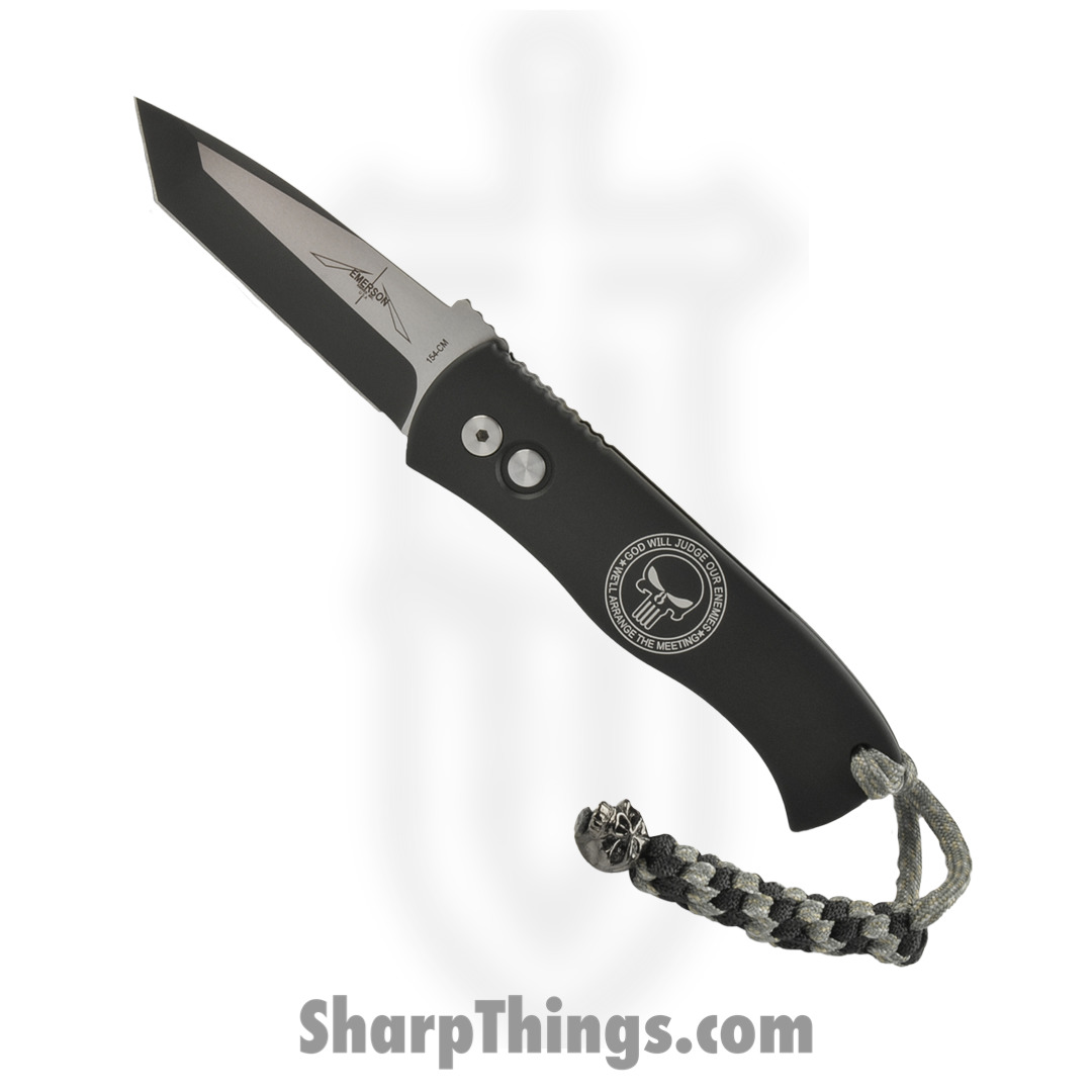 b6df79a6-de5b-440c-9567-42585e5b53ff_E7T3-PUNISHER_1.jpg ProTech - E7T3-PUNISHER - Emerson CQC7 Punisher - Automatic Knife - 154CM Two Tone Tanto - Aluminum - Black - Image 1
