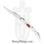 Case Cutlery - CA60180 - Small Texas Toothpick - Folding Knife - Tru-Sharp™ Stainless Polished Clip Point - Jigged Synthetic - White