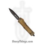 Microtech - 142-16DLCTULS - Combat Troodon Shadow Series - OTF Auto - Damascus -Dagger - Ultem Top - Black