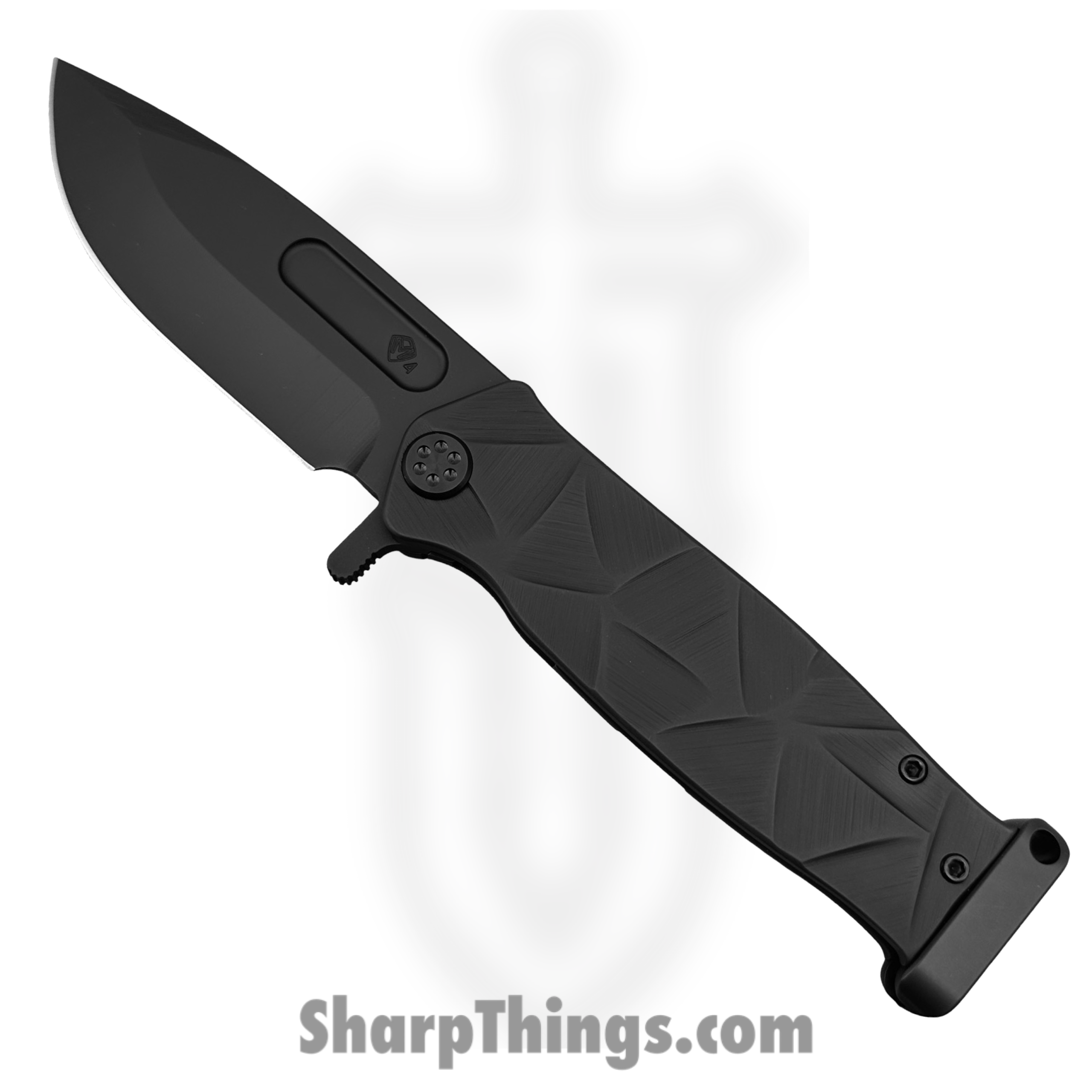 b8353b71-7d8f-40d9-b09e-6b6f5f186dfa_091924I_1-scaled-1.png Medford Knife and Tool - 091924I - USMC FF - Folding Knife - S45VN Coated Drop Point - Titanium "Stained Glass" - Black - Image 1