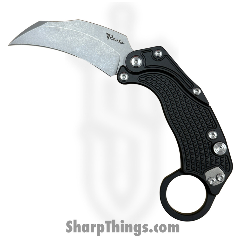 ba24268c-43ea-43c2-81a2-7063676d2c44_EXOKSWBK_1.jpg Reate Knives - REA115 - EXO-K - Gravity Karambit 2pc Set - Folding Knife - Stonewash N690 - Black - Image 1
