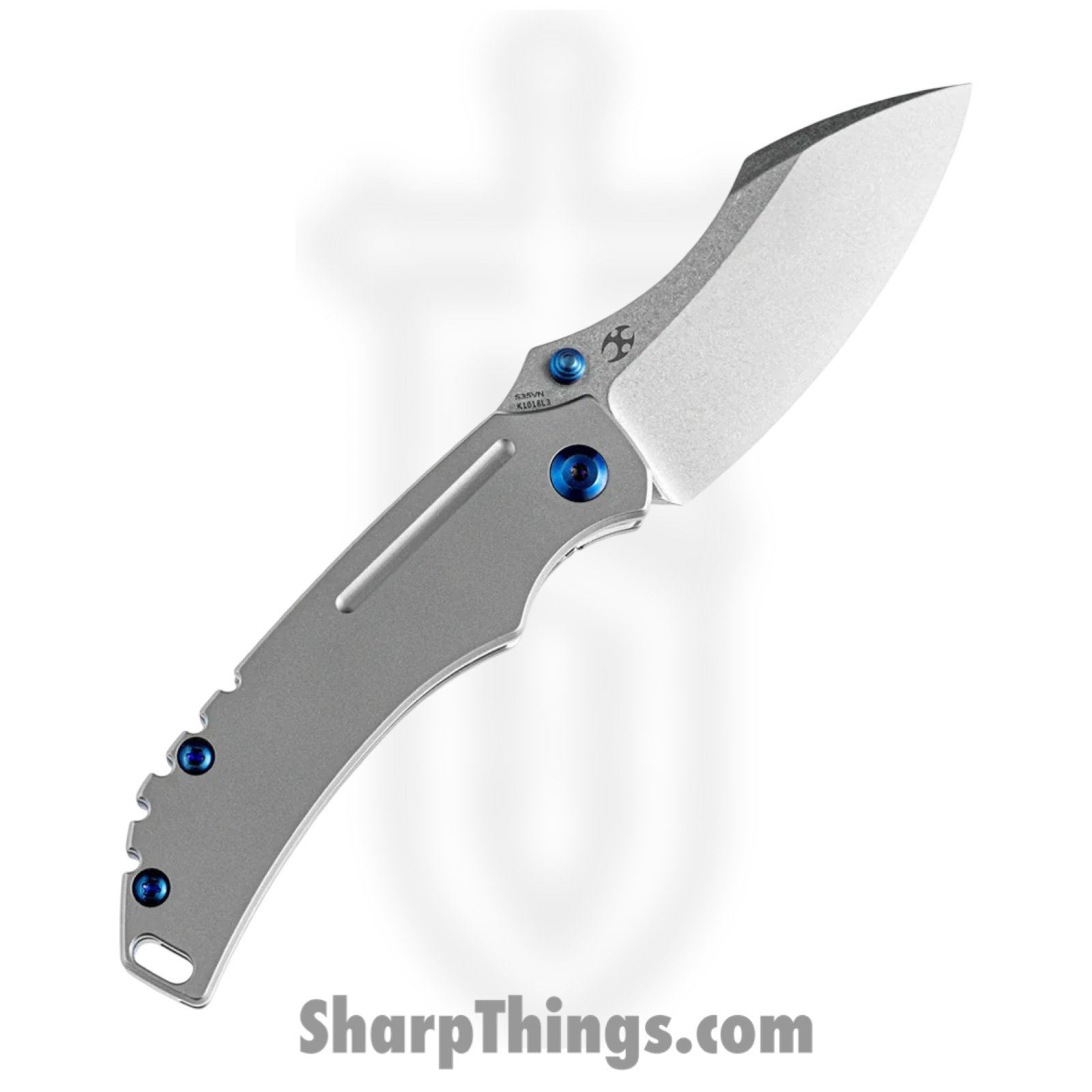 ba74b4c7-707e-4892-a557-2f69df5ae827_K1018L3_1.png Kansept Knives - K1018L3 - Pelican Left Hand - Folding Knife - S35VN Stonewash Drop Point - Titanium - Natural - Image 1