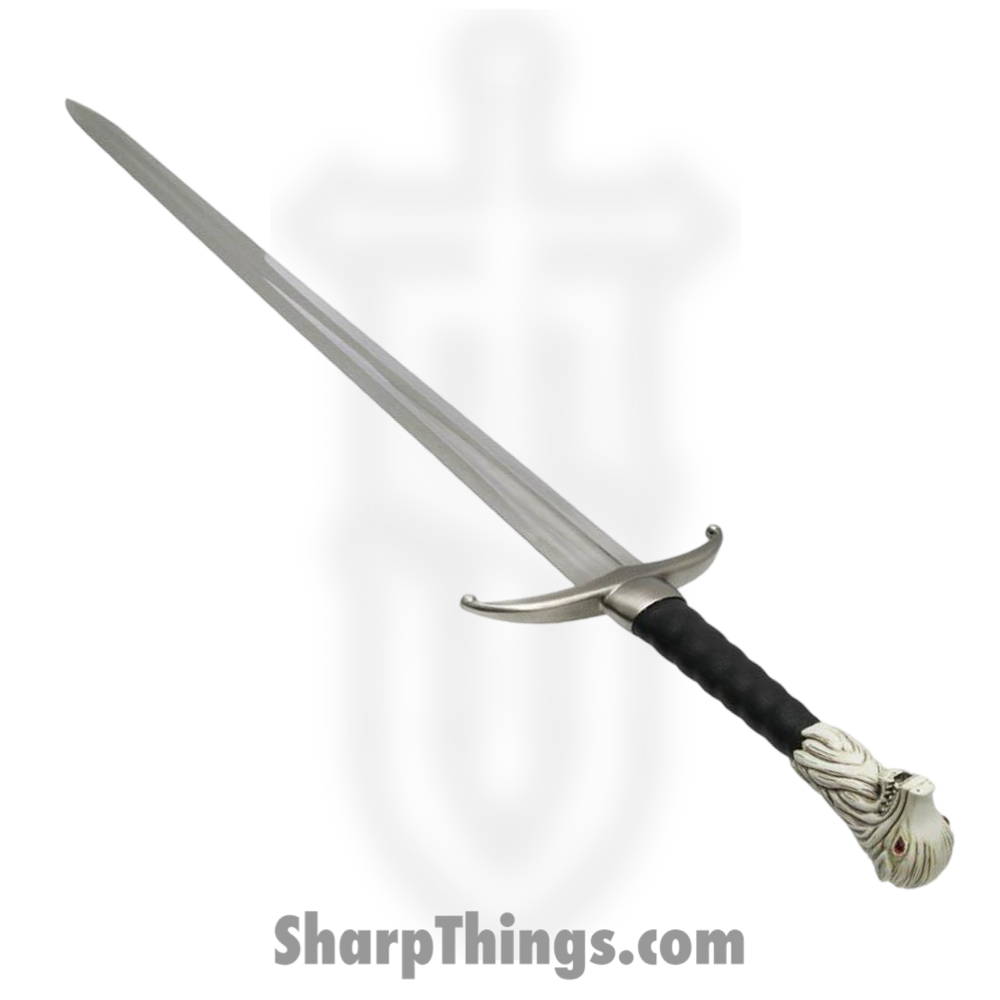 baa5e832-d9be-4f86-92a3-3a890ed3f3f4_VS0106_1.jpg Valyrian Steel - VS0106 - Game of Thrones Longclaw Sword of Jon Snow - Fixed Blade Knife - Stainless Satin Dagger - Leather Wrapped - Black Silver - Image 1
