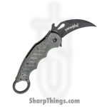 Fox Knives - FOX479MIB - Karambit Folder - Folding Knife - Bohler N690 Coated Hawkbill - Linen Micarta - Black