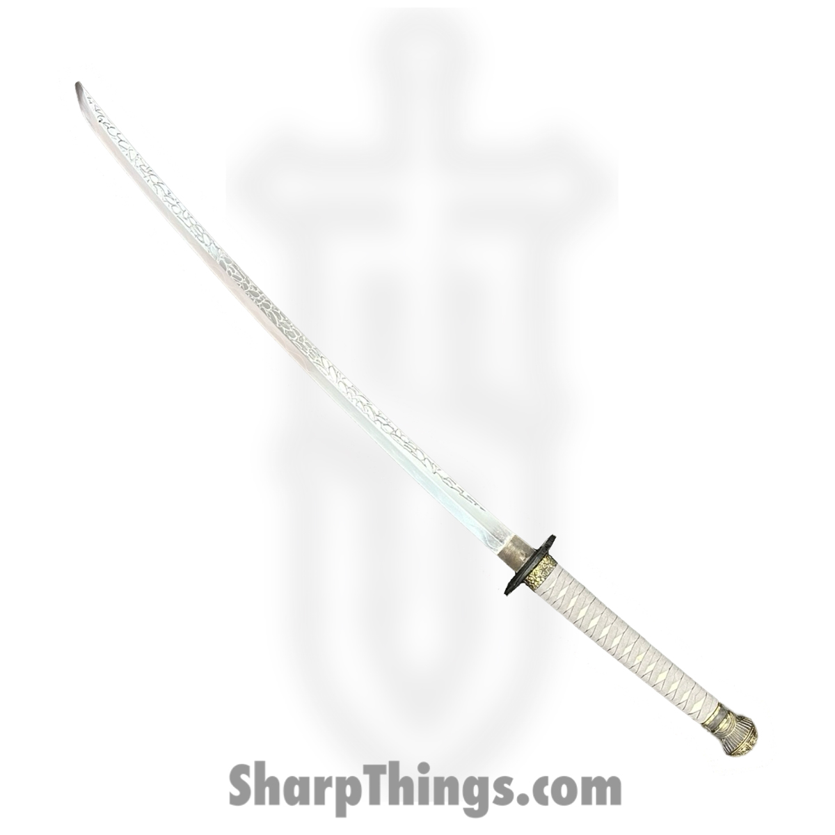 baded97d-1bac-4bdc-94b6-e54d0ce422c9_ELDEN0125_1.jpg SBC - ELDEN0125 - Elden Ring - Fixed Blade Knife - T10 HC Polished Katana - Cord Wrapped - Gray - Image 1