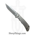 Spartan Blades - SF5SW - Spartan Harsey - Folding Knife - CPM MagnaCut Stonewash Drop Point - Titanium - Grey