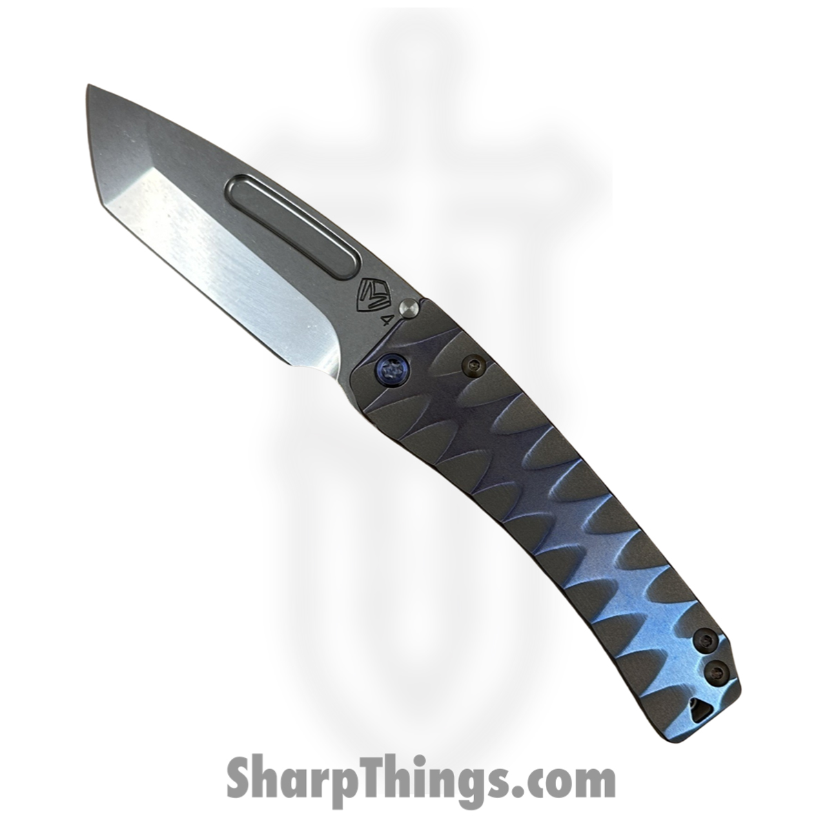 bb792f28-7fad-48e5-860b-16ebeb36cac3_120223g_1.jpg Medford Knife and Tool - MK2014TT-02AN-TXCZS-Q4 - Slim Midi - Folding Knife - S45vn Tumbled Tanto - Titanium - "Lazy River" - Image 1
