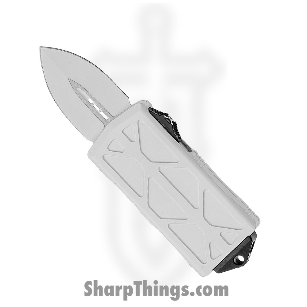 bb8a8878-2a18-4f8b-8ee4-4cc86234135b_157-1ST_1.jpg Microtech - 157-1ST - Stormtrooper Exocet Money Clip - OTF Auto - Elmax, M390, 204P Coated Dagger - 6061-T6 Aluminum - White - Image 1