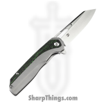 Kansept Knives - K1006L6 - Shard Framelock Satin Folding Knife - CPM S35VN Titanium Junglewear CF Inlay - Blue
