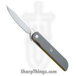 Finch Knife Co. - FKCM007002 - Cimarron - Folding Knife - 14C28N Blasted Drop Point - G10 - Grey Yellow
