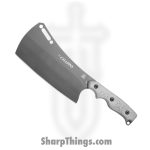 Tops - TPECHA02 - El Chappo - Fixed Blade Knife - 1095HC Sniper Gray Coated Cleaver - Canvas Micarta - Black